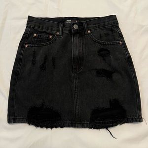Glassons Black Denim Mini Skirt, size 2